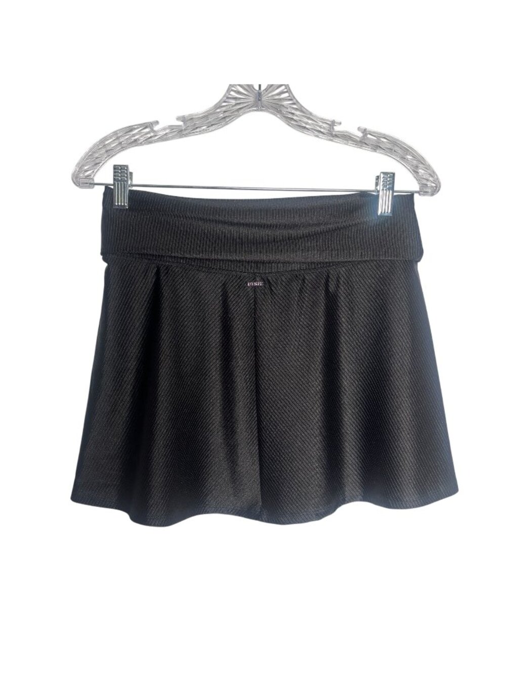 Pink Victorias Secret Ribbed Black Witchcore Mini Skirt, Stretch Size Medium
